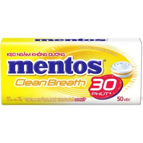 تصویر قرص خوشبو کننده دهان رژیمی منتوس با طعم لیمو 35 گرمی Mentos Clean Breath Lemon Sugar Free 