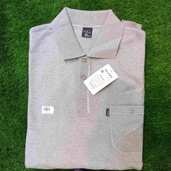 تصویر بلوز مردانه یقه دار سه دکمه xxxL لی موند تریکو( بافت) - طوسی روشن 