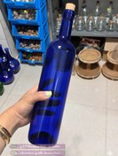 تصویر بطری یک لیتری آبی درب چوب پنبه بطری یک لیتری