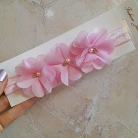 تصویر هدبند 3 گل حریر 