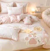 تصویر ست روتختی تیکه دوزی برجسته تمام نخ از سایز دو نفره تا نوزادی Rotakhti arosaki