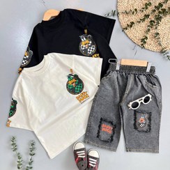 تصویر تیشرت شلوارک اسپرت بچگانه اردک Children's duck sports shorts t-shirt