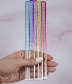 تصویر خط کش مکعبی کریستالی ۲۰ سانتی - سورمه ای 