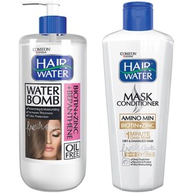 تصویر ماسک مو کامان مدل Amino حجم 400 میلی لیتر به همراه کرم آبرسان مو کامان مدل Bio Ten Hair Waterحجم 400 میلی لیتر 