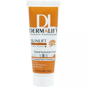 تصویر کرم ضد آفتاب رنگی SPF50 درمالیفت مدل SunLift فاقد چربی 