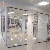 تصویر پارتیشن شیشه ای اداری مدل مینی آلوم Ch250 