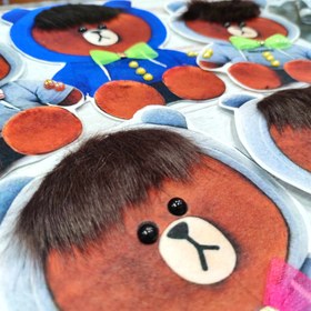 تصویر اپلیکه پولیشی خرس - خرس لباس 