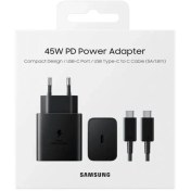 تصویر شارژر 45 وات سامسونگ Samsung Travel Adapter ORG 45W پلمپ ساخت ویتنام سریال دار با قابلیت سوپرفست 2.0 به همراه تبدیل 3 به 2 هدیه