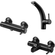 تصویر ست شیرآلات کی دبلیو سی مدل زئوس مشکی 