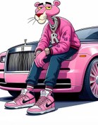 تصویر پوستر انیمیشن پلنگ صورتی کد N201 