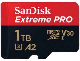 تصویر کارت حافظه MicroSDXC سن دیسک مدل Extreme Pro 4k استاندارد UHS-I U3- A2سرعت 200MBps ظرفیت 1 ترابایت 