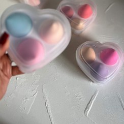 تصویر پک سه تایی پد آرایشی تخم مرغی باکس دار 