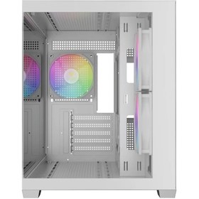 تصویر کیس کامپیوتر گیم دیاس Aura GC10M V2 ARGB Micro Tower سفید Gamdias Aura GC10M V2 ARGB Micro Tower White Computer Case