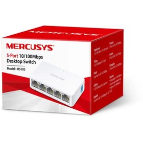 تصویر سوییچ شبکه 5 پورت سرعت 100 برند MERCUSYS مدل MS105 