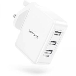 تصویر شارژر دیواری راوپاور مدل RP-PC020 توان 30 وات RAVPower 3-Port 30W Wall Charger RP-PC020