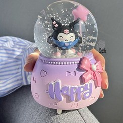 تصویر گوی برفی موزیکال چراغدار طرح کرومی_مناسب دکور اتاق و هدیه 