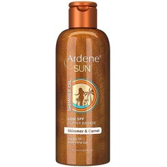 تصویر روغن برنزه کننده برنز مسی حاوی اکلیل Ardene Sun Ardene Sun Low SPF Cooper Bronze Shimmer Oil 250ml