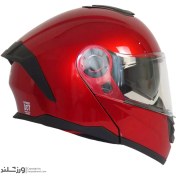 تصویر کلاه کاسکت رادین عینک دار فک متحرک Blaze Red کد 1941 