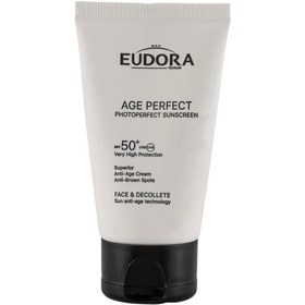 تصویر کرم ضد آفتاب بی رنگ با SPF 50 سری Age Perfect حجم 40 میلی لیتر ادورا مکس Eudora Max Age Perfect SPF 50 Invisible Sunscreen 40 ml