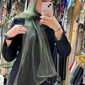 تصویر شال حریر دوردوزی شده زرشکی 