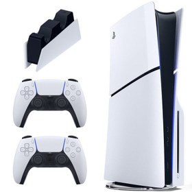 تصویر کنسول بازی سونی مدل PlayStation 5 Slim ظرفیت یک ترابایت ریجن 2016A اروپا به همراه دسته اضافی و پایه شارژر 