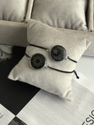 تصویر دستبند ست ماه و خورشید شبرنگ مشکی 