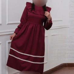 تصویر پیراهن مجلسی مازراتی ستایش زرشکی ست مادر دختری 