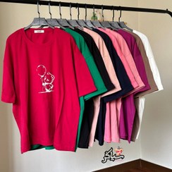 تصویر تیشرت سایز بزرگ نخ پنبه خرس بادکنکی 