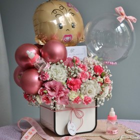 تصویر باکس گل نوزاد دختر 