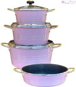 تصویر سرویس ۷ پارچه سورنا دسته طلایی 