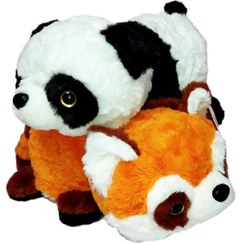 تصویر عروسک پاندا و پاندای قرمز اورجینال Plush Reversible Panda & Red Panda Doll