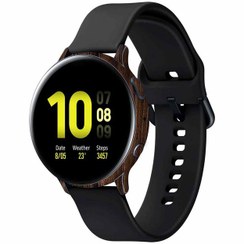 تصویر برچسب ماهوت طرح Dark-Walnut-Wood مناسب برای ساعت هوشمند سامسونگ Galaxy Watch Active 2 44mm 