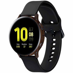 تصویر برچسب ماهوت طرح Dark-Walnut-Wood مناسب برای ساعت هوشمند سامسونگ Galaxy Watch Active 2 44mm 