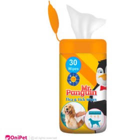 تصویر دستمال مرطوب ضد کک و کنه مخصوص حیوانات مستر پنگوئن Mr. Penguin anti-flea and tick wipes for animals