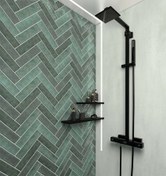 تصویر کاشی مترویی سبز یشمی ماربل بلو سرامیتو سایز ۷.۵*۳۰ 