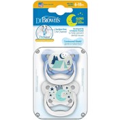 تصویر پستونک ارتودنسی 18-6 ماه دکتر براون Dr Browns طرح ماه شب تاب 