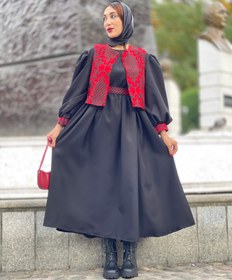 تصویر ست پیراهن و ژیله سنتی فری سایز 