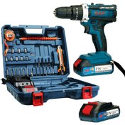 تصویر دریل شارژی 21 ولت لیتیوم چکشی دو باطری پی ای پی مدل PAP CID-2126 - 18 ولت دو باتری Cordless Driver Drill CID-2126 PAP