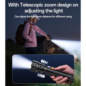 تصویر چراغ قوه شارژی یسیدو مدل TC10 نورافکن LED مهتابی 