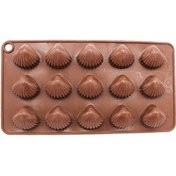 تصویر قالب سیلیکونی شکلات ۱۵ خانه طرح صدف 