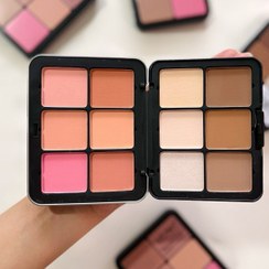 تصویر پالت دوطرفه ی رژگونه,کانتور و هایلایتر پودری آرت اسکین artskin 