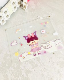 تصویر پوشه زیپدار A4 دختر کیوت - کد۴ 