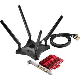 تصویر کارت شبکه بی سیم ایسوس PCE-AC88 AC3100 ASUS PCE-AC88 4x4 AC3100 PCIe Wireless Adapter