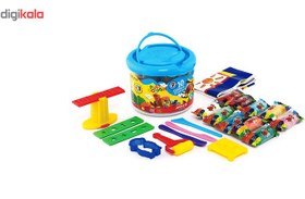 تصویر خمیر بازی سطلی 10 رنگ آریا همراه با ابزار و DVD آموزشی کد 1068 arya playdough 10 colors with tools