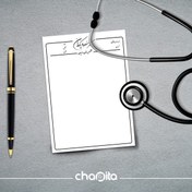 تصویر سرنسخه پزشکی تحریر 80 گرم A6 سیاه و سفید 