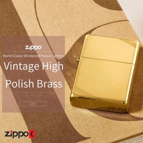 تصویر فندک زیپو مدل Zippo Vintage Hi Pol Brass کد 270 ا Zippo Vintage Hi Pol Brass lighter 270 Zippo Vintage Hi Pol Brass lighter 270