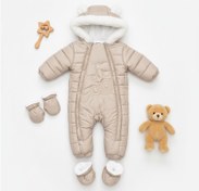 تصویر کاپشن نوزادی دانالو طرح تدی سایز ۶ تا ۹ ماه 