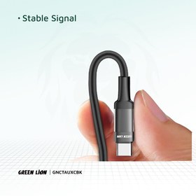 تصویر کابل لایتنینگ به آی یو ایکس گرین لاین Green Lion Lightning To AUX Braided Cable Green Lion Lightning To AUX Braided Cable