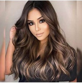 تصویر کلاه گیس (پوستیژ) زنانه بلند حالت دار آمبره Ombre Brown Wig 