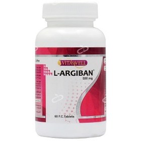 تصویر ال آرژیبان (ال آرژنین) 500 میلی گرم ویتاول مهبان دارو 60 قرص L-Argiban 500mg Vitawell Mahban Darou 60Tablets